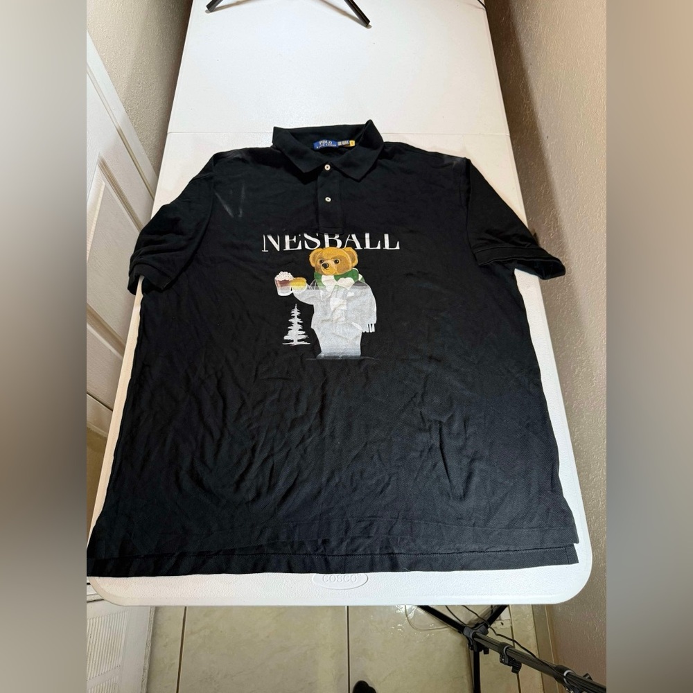 New sample Sz 2XB Black Ralph Lauren polo - Bear graphic - Picture 1 of 10